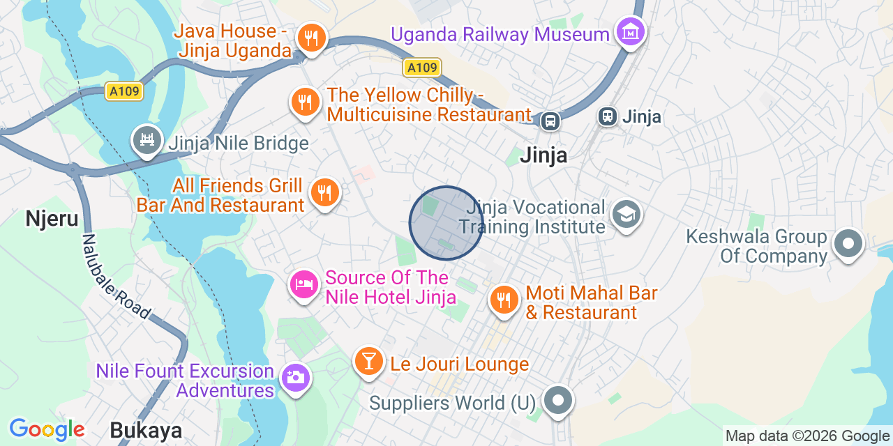 Map of the area around kutch, jinja